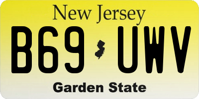 NJ license plate B69UWV