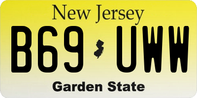 NJ license plate B69UWW