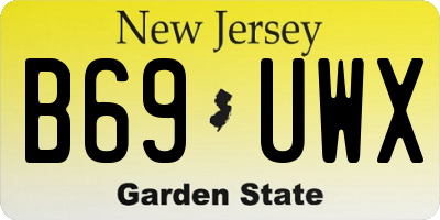 NJ license plate B69UWX