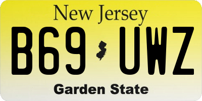 NJ license plate B69UWZ