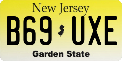 NJ license plate B69UXE