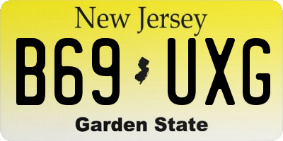 NJ license plate B69UXG