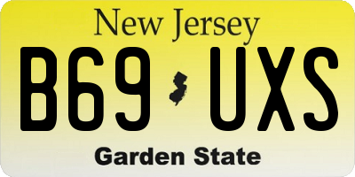 NJ license plate B69UXS