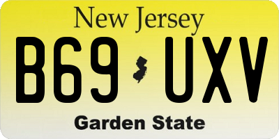 NJ license plate B69UXV
