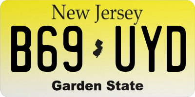 NJ license plate B69UYD