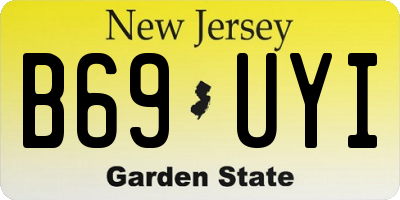 NJ license plate B69UYI