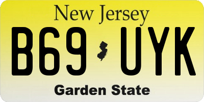 NJ license plate B69UYK
