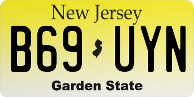 NJ license plate B69UYN