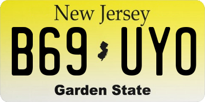 NJ license plate B69UYO