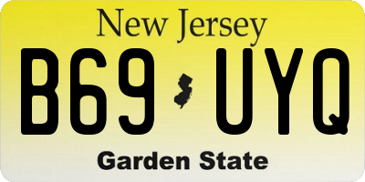 NJ license plate B69UYQ