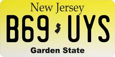 NJ license plate B69UYS