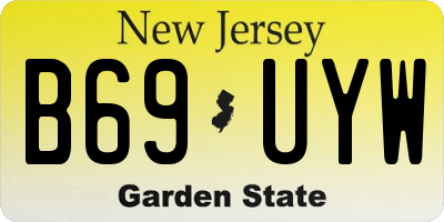 NJ license plate B69UYW