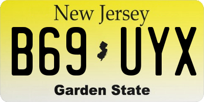 NJ license plate B69UYX