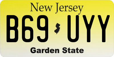 NJ license plate B69UYY
