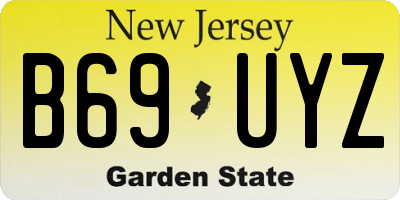 NJ license plate B69UYZ
