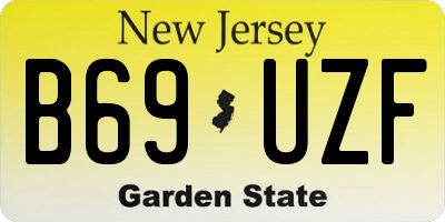 NJ license plate B69UZF