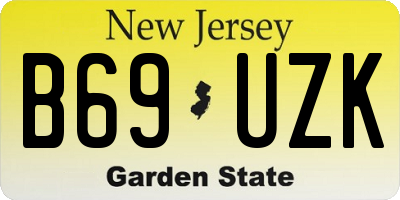 NJ license plate B69UZK