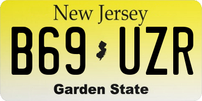 NJ license plate B69UZR