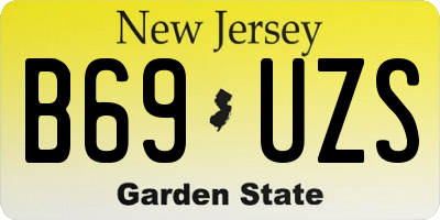 NJ license plate B69UZS