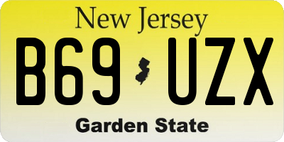 NJ license plate B69UZX