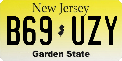 NJ license plate B69UZY