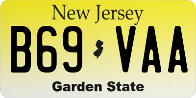 NJ license plate B69VAA