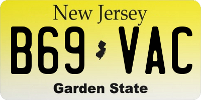 NJ license plate B69VAC
