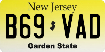 NJ license plate B69VAD