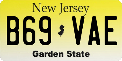 NJ license plate B69VAE