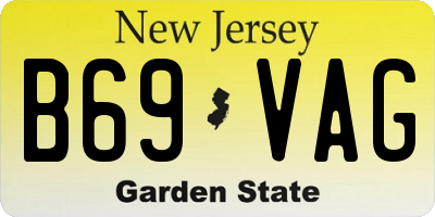NJ license plate B69VAG