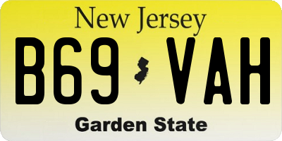 NJ license plate B69VAH