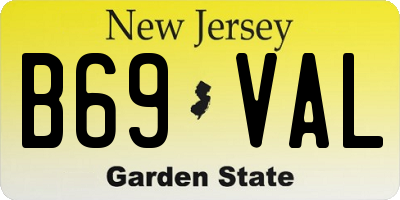 NJ license plate B69VAL
