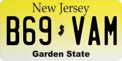 NJ license plate B69VAM