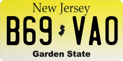 NJ license plate B69VAO
