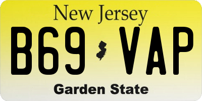 NJ license plate B69VAP