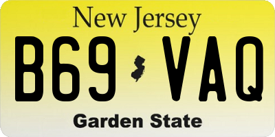 NJ license plate B69VAQ