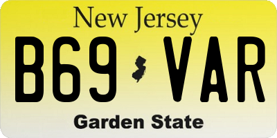 NJ license plate B69VAR
