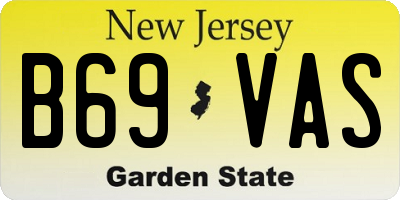 NJ license plate B69VAS