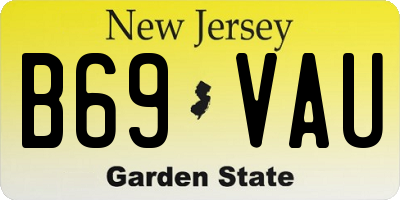 NJ license plate B69VAU