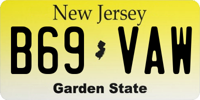 NJ license plate B69VAW