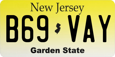 NJ license plate B69VAY