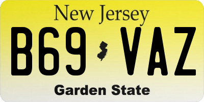 NJ license plate B69VAZ