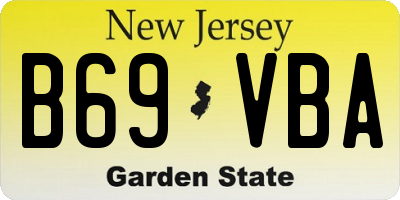 NJ license plate B69VBA