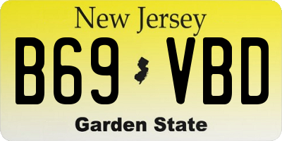 NJ license plate B69VBD
