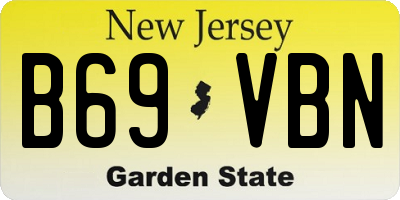 NJ license plate B69VBN