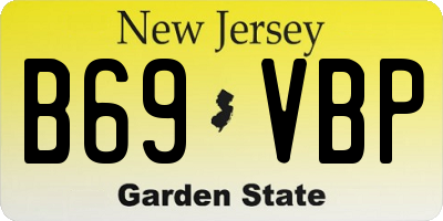 NJ license plate B69VBP
