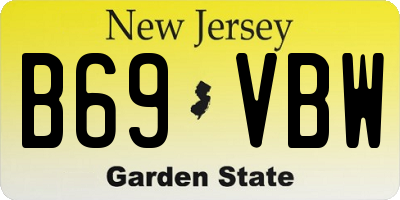 NJ license plate B69VBW