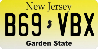 NJ license plate B69VBX