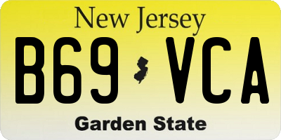 NJ license plate B69VCA