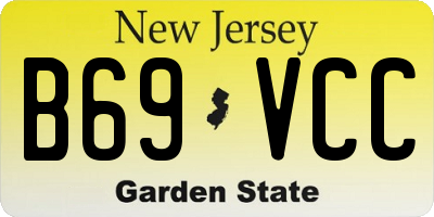 NJ license plate B69VCC